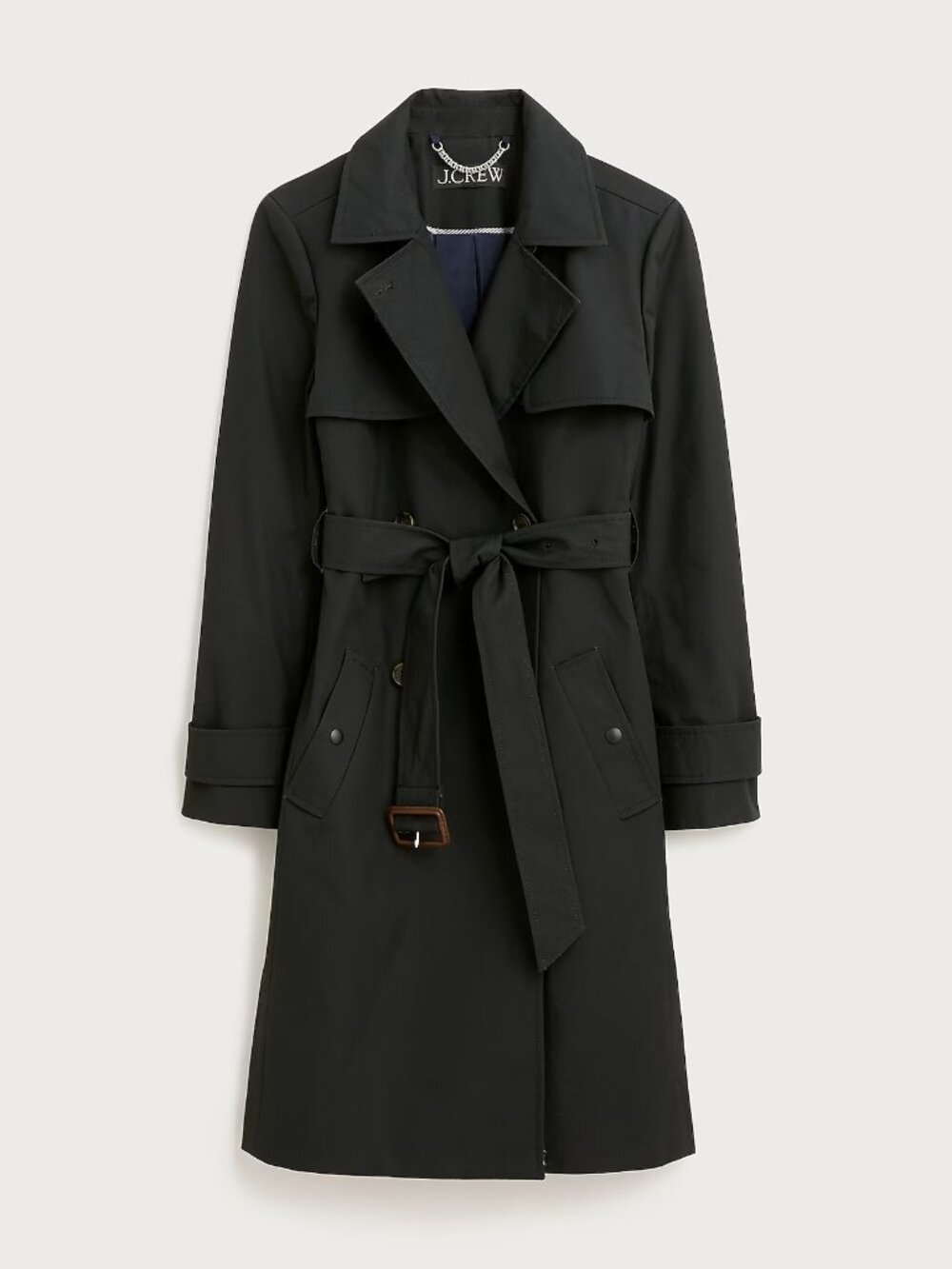 J. CREW PETITE ICON TRENCH COAT RAINCOAT RAIN JACKET FALL BLACK SIZE 0 P